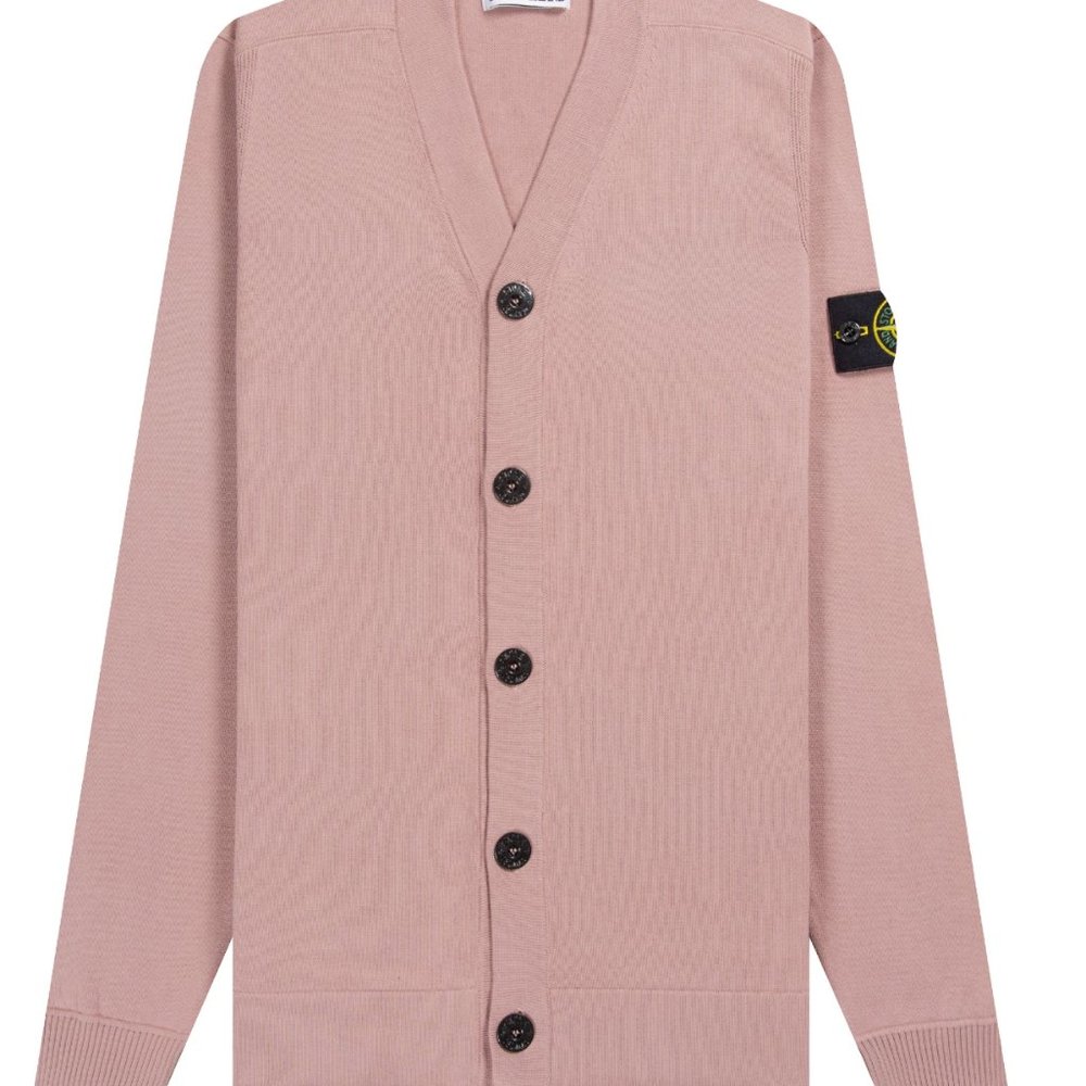 STONE ISLAND 'FULL BUTTON' CARDIGAN ROSA